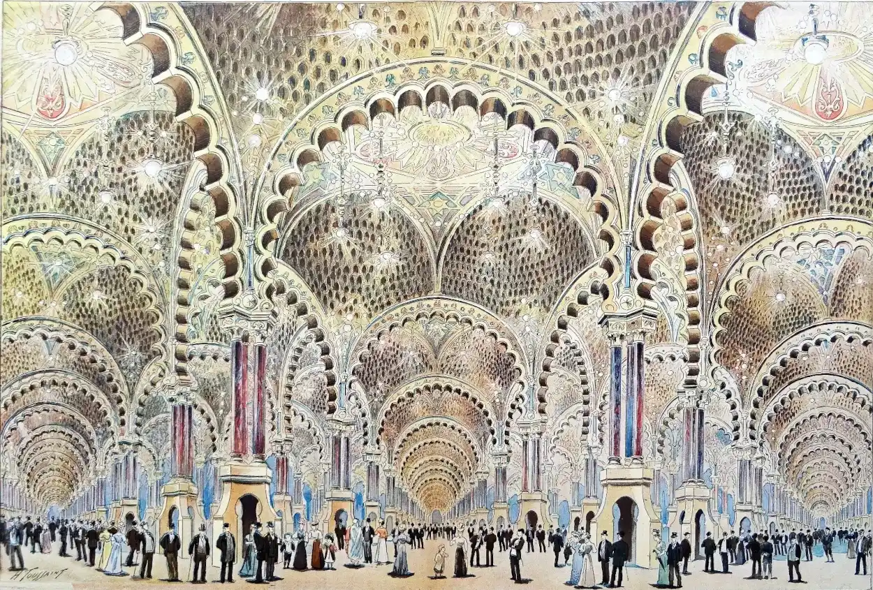 Il palazzo delle illusioni in una stampa d'epoca